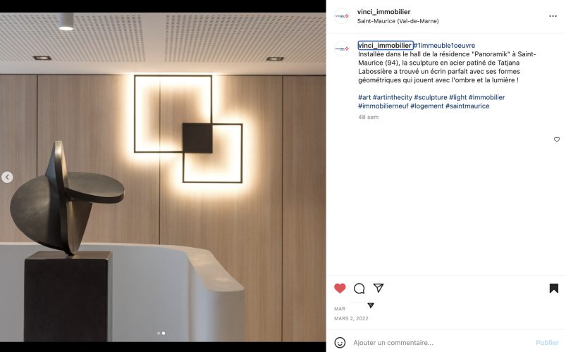 un immeuble une oeuvre projet VINCI avec Tatjana Labossiere 1